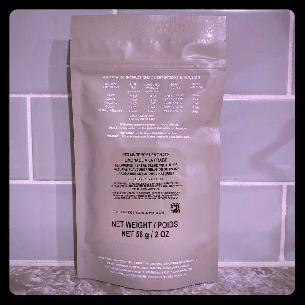 Teavana Tea 2oz STRAWBERRY LEMONADE